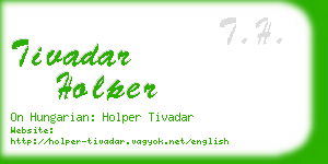 tivadar holper business card